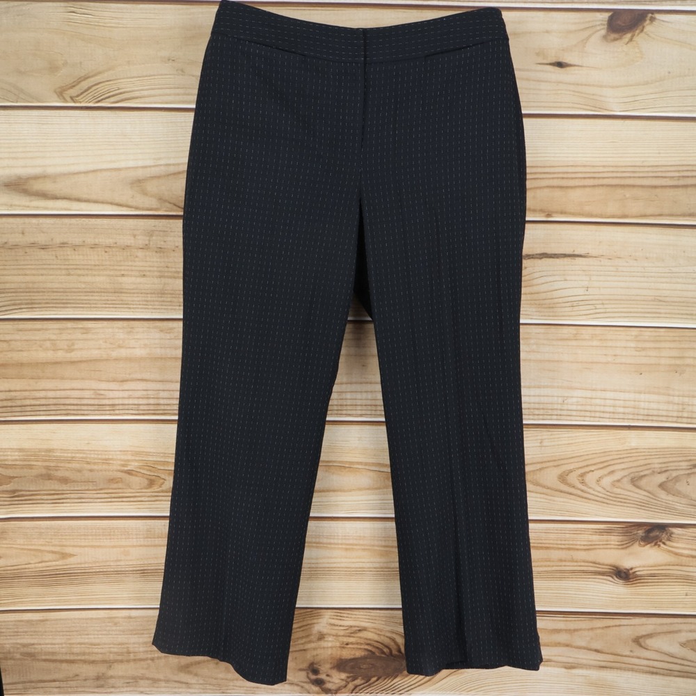 Susan Bristol Dress Pants Womens Size 16 Black Striped Pockets Business Career
